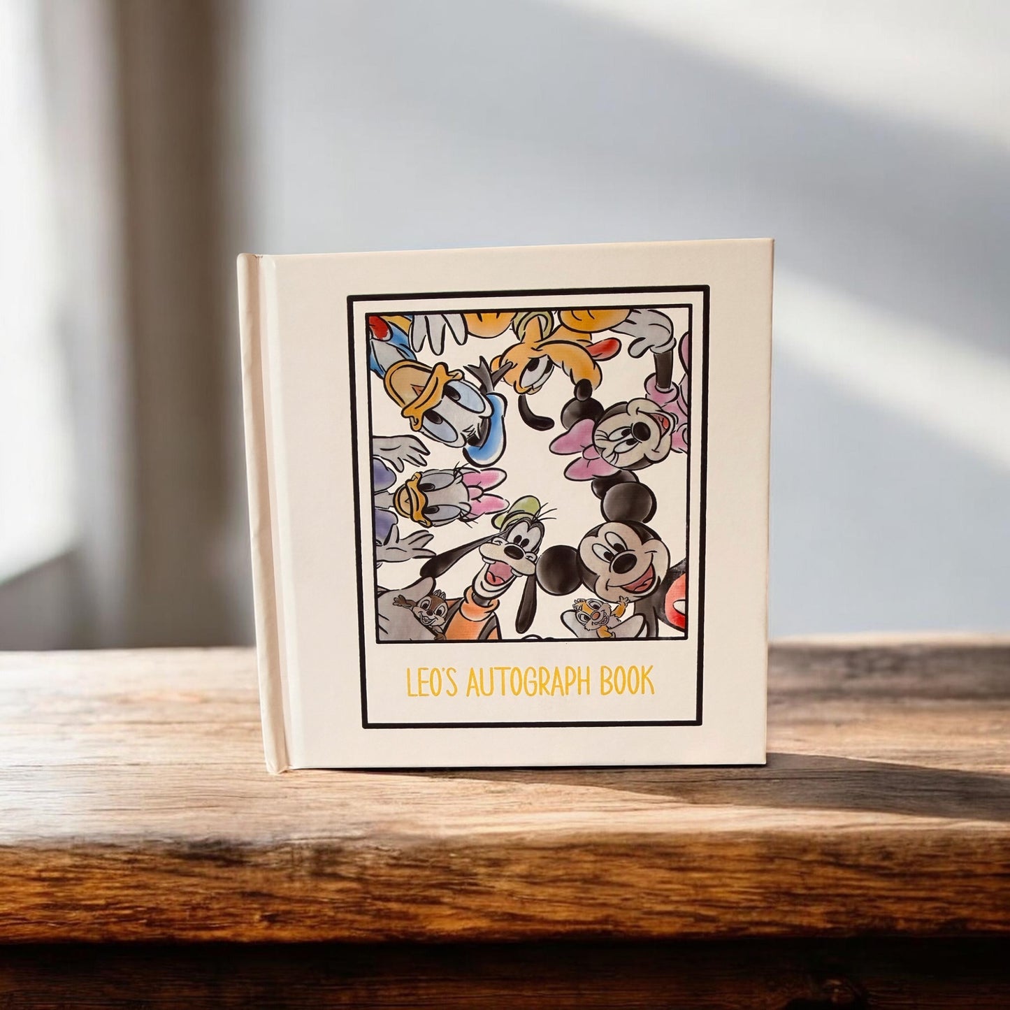 Custom Disney Autograph Book – Polaroid Cover Featuring the Sensational Six + Chip & Dale