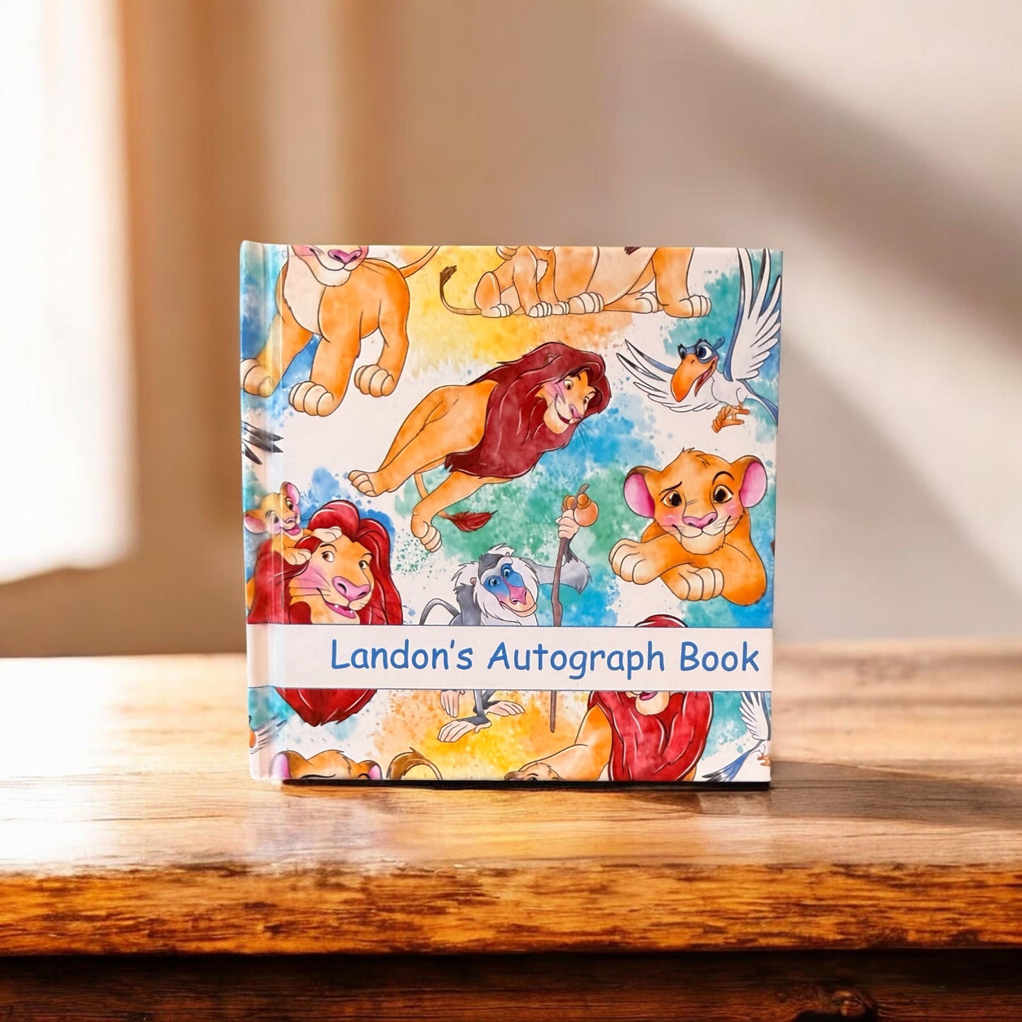 Personalized Lion King Autograph Book – Custom Name Disney Trip Signature Book, Safari Pride Lands Keepsake for Kids