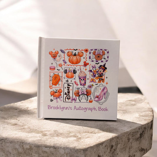 Personalized Minnie Halloween Autograph Book | Spooky Disney Vacation Keepsake