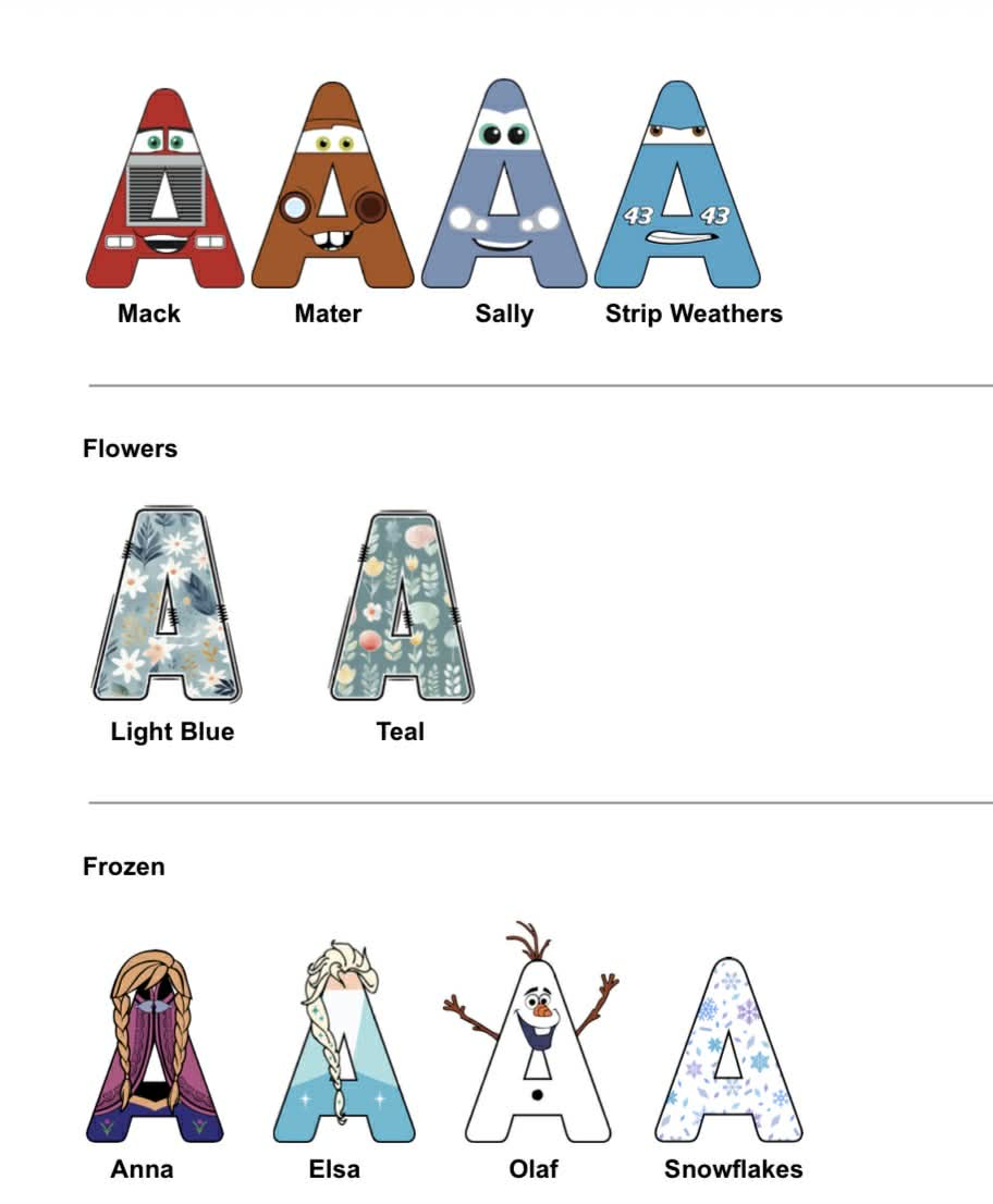 Custom Stroller Name Sign – Personalized with Themed Characters