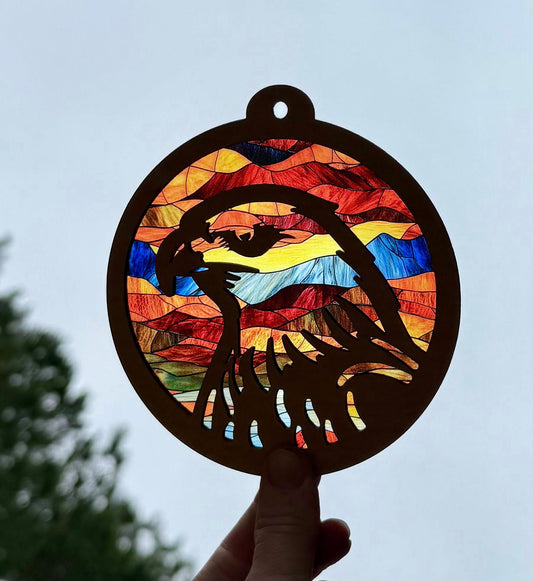 Eagle Head Sun Catcher – Custom Background | Patriotic & Wildlife-Inspired