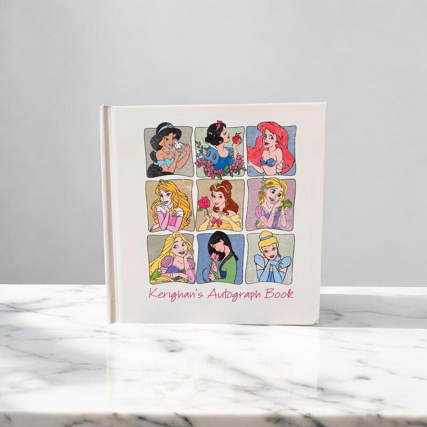 Personalized Disney Princess Autograph Book • Theme Park Signature Book • Personalized Keepsake for Vacations & Meet-and-Greets
