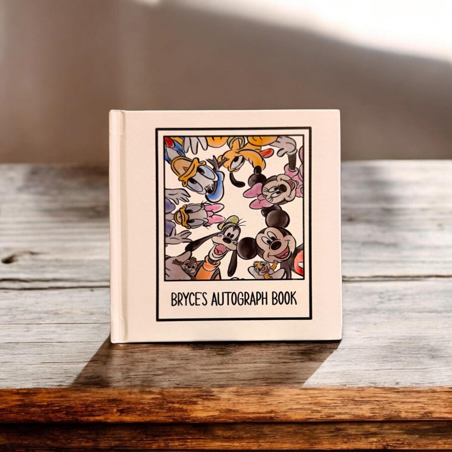 Custom Disney Autograph Book – Polaroid Cover Featuring the Sensational Six + Chip & Dale