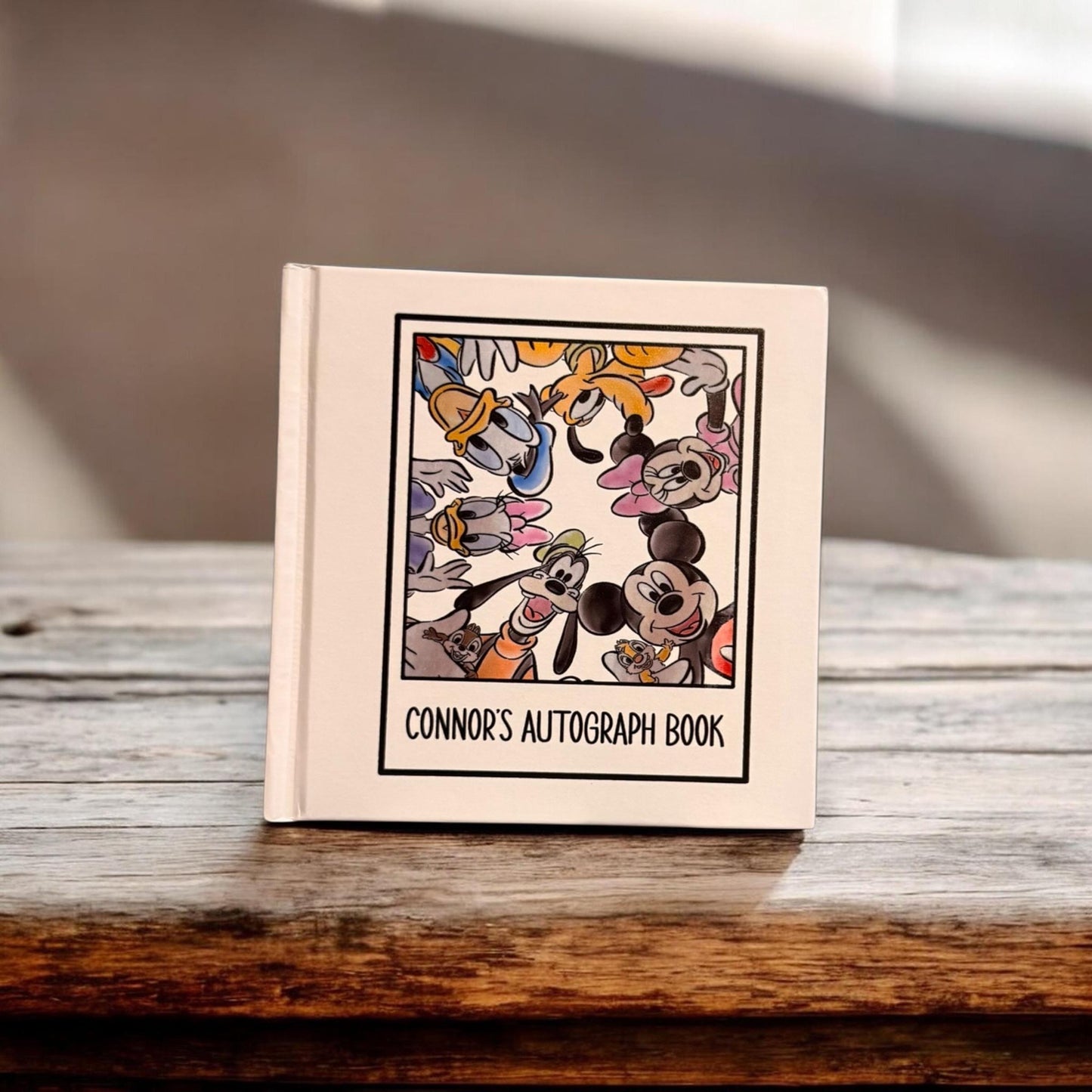 Custom Disney Autograph Book – Polaroid Cover Featuring the Sensational Six + Chip & Dale
