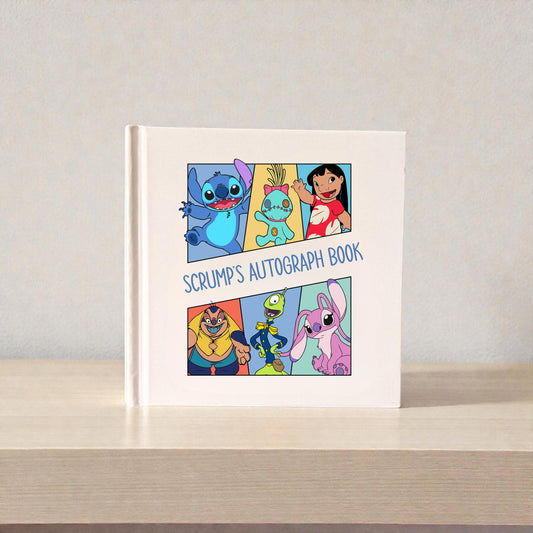 Lilo & Stitch Collage Autograph Book, Custom Disney Keepsake, Stitch Angel Scrump Characters Kids Souvenir