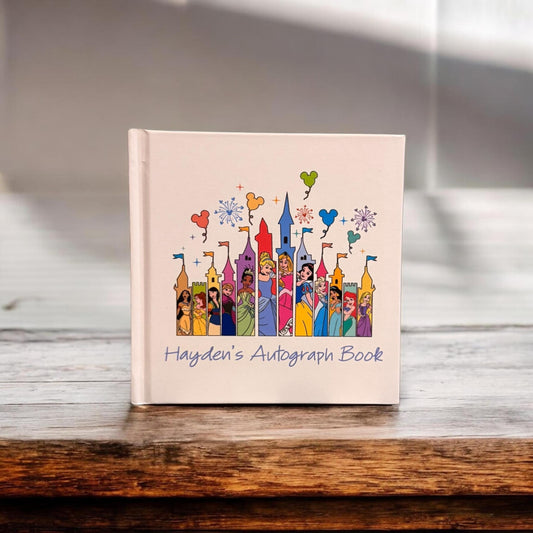 Personalized Princess Castle Autograph Book • Theme Park Keepsake for Vacations