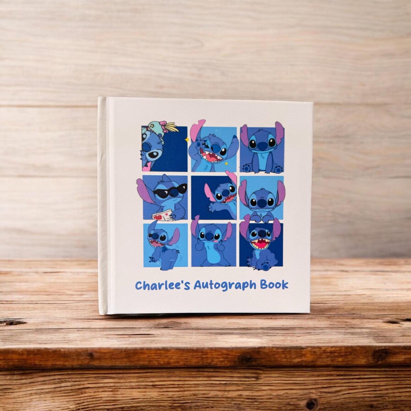 Personalized Stitch Autograph Book, Disney Stitch Moods Design, Custom Name Disney Keepsake, Lilo & Stitch Gift