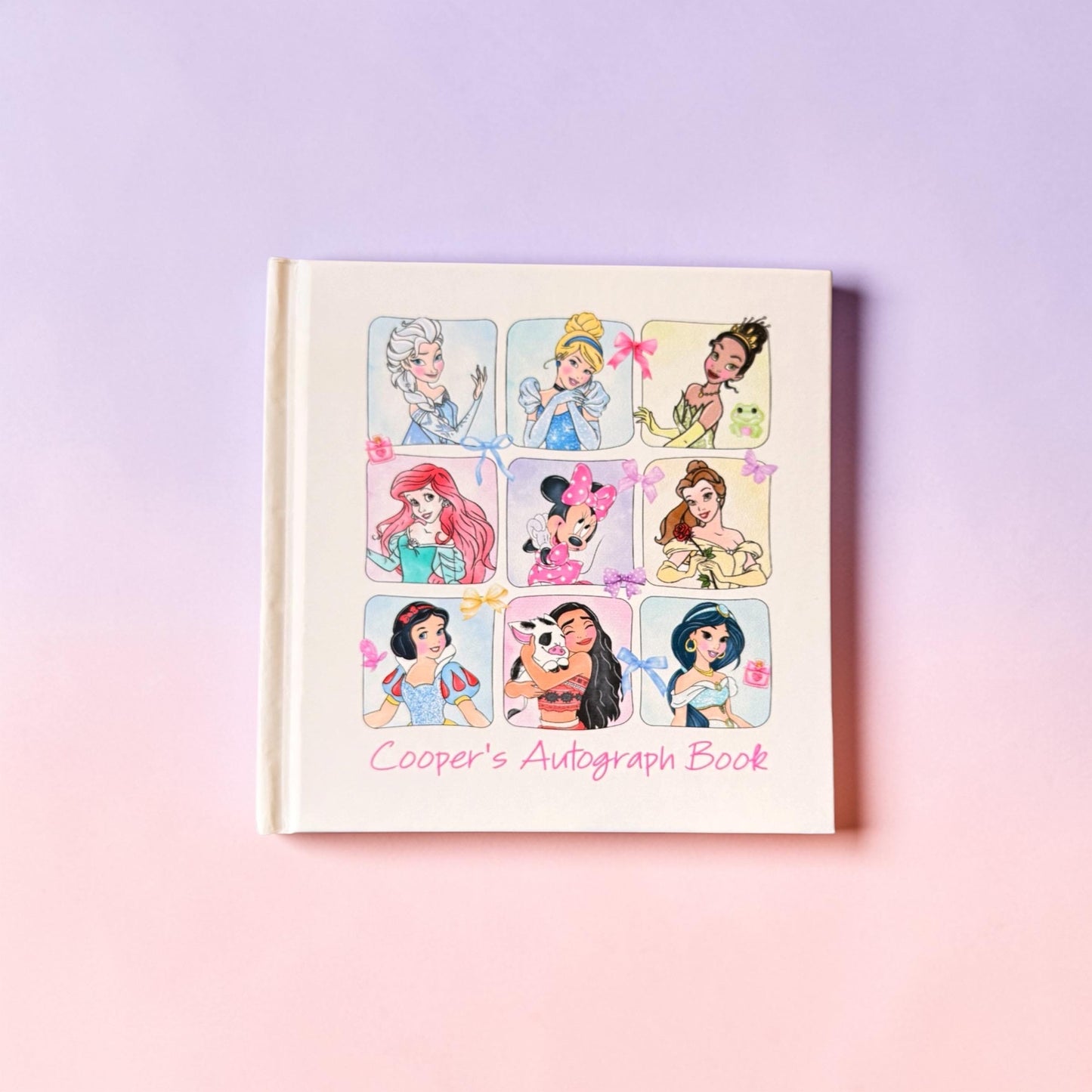 Minnie & Disney Princess Autograph Book, Custom Name Autograph Book, Disney Vacation Gift for Girls, Princess Memory Book