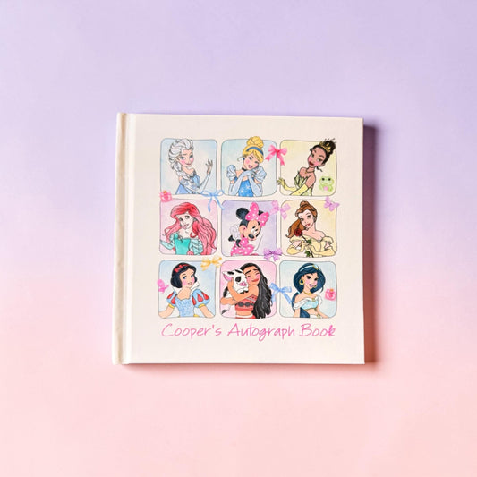 Minnie & Disney Princess Autograph Book, Custom Name Autograph Book, Disney Vacation Gift for Girls, Princess Memory Book