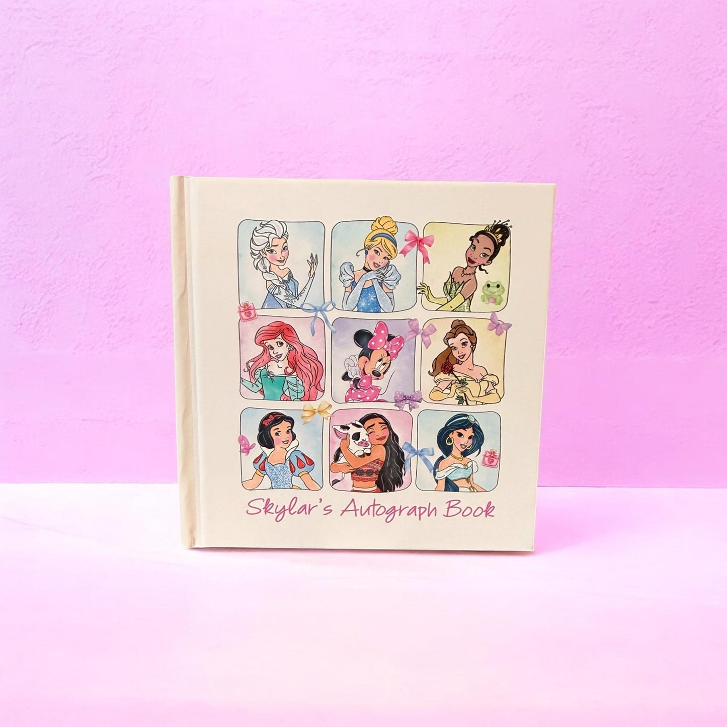 Minnie & Disney Princess Autograph Book, Custom Name Autograph Book, Disney Vacation Gift for Girls, Princess Memory Book