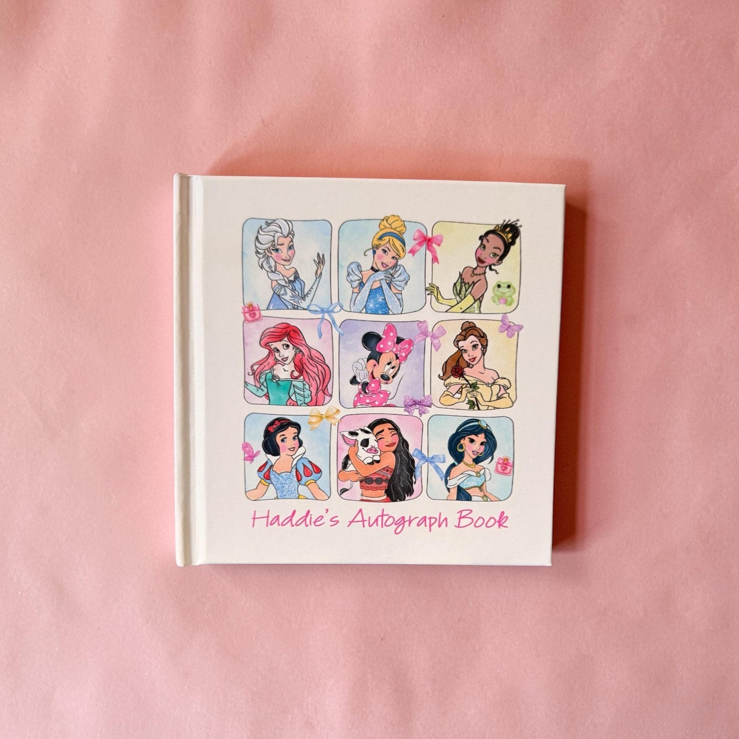 Minnie & Disney Princess Autograph Book, Custom Name Autograph Book, Disney Vacation Gift for Girls, Princess Memory Book