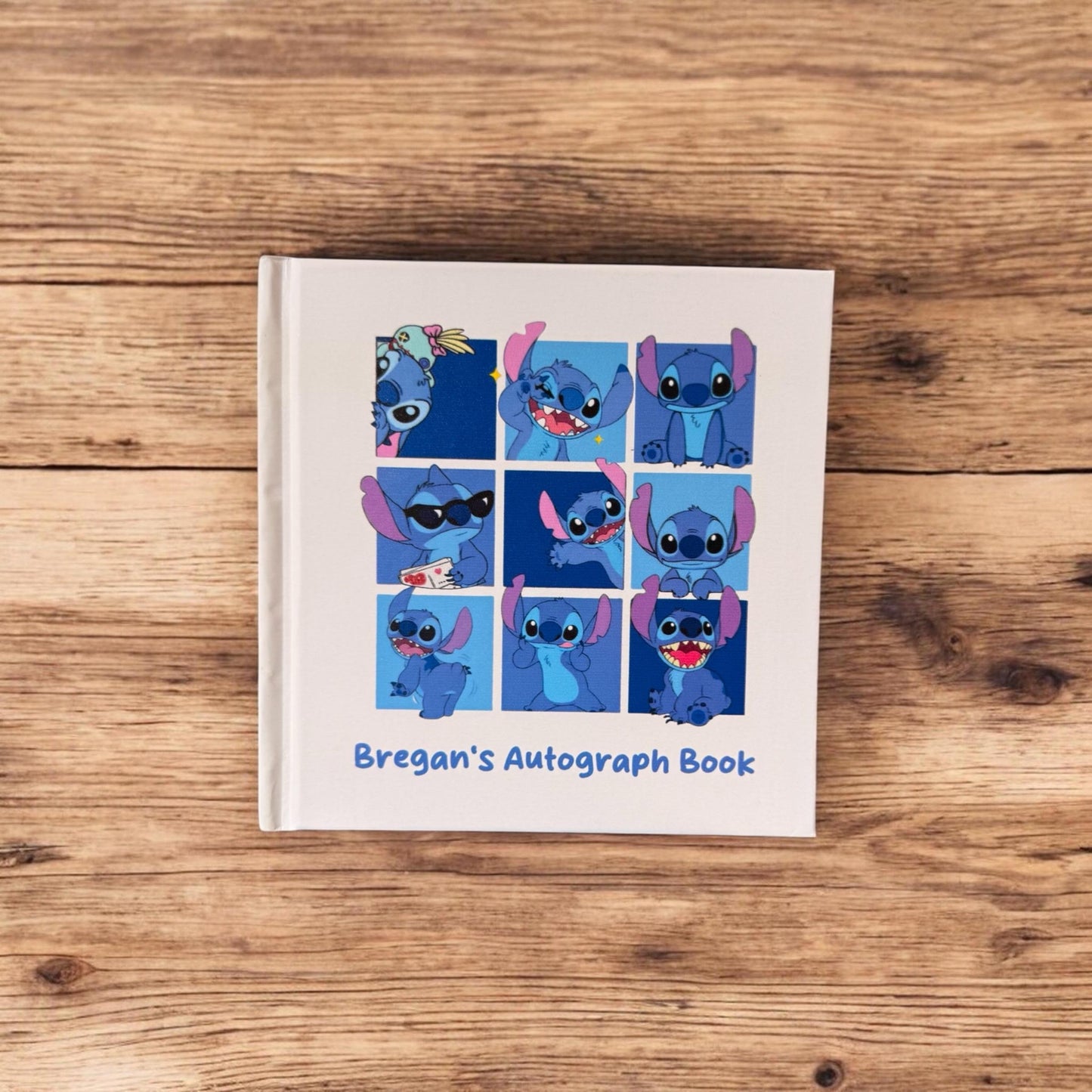 Personalized Stitch Autograph Book, Disney Stitch Moods Design, Custom Name Disney Keepsake, Lilo & Stitch Gift