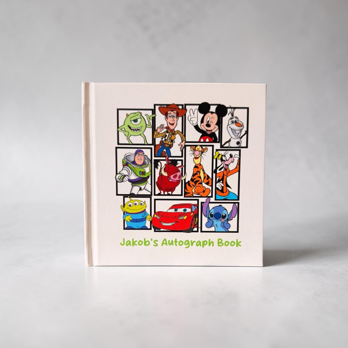 Disney Pixar Autograph Book, Custom Name Keepsake, Mickey Pixar Characters Book, Toy Story Cars Monsters Inc Stitch Kids Souvenir