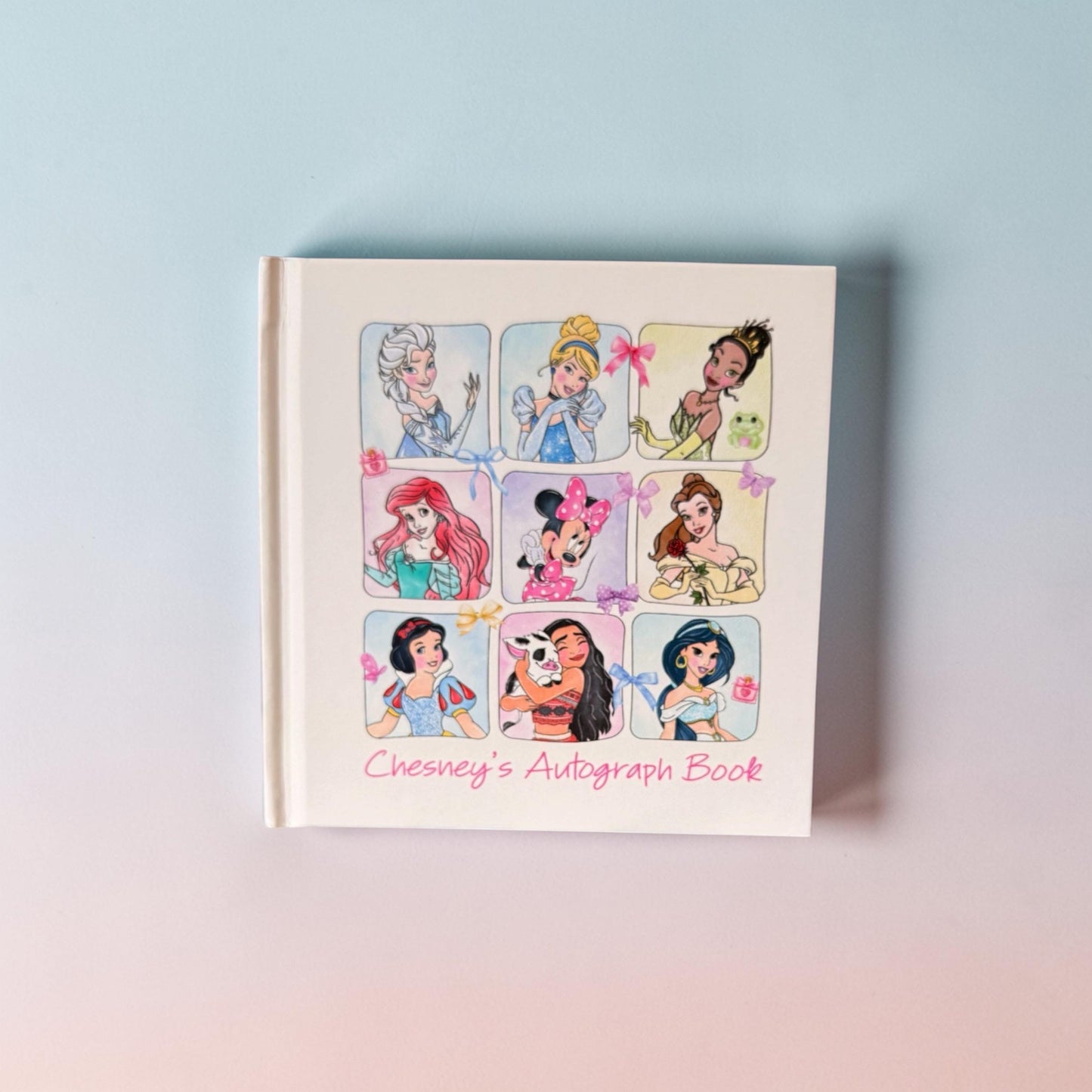 Minnie & Disney Princess Autograph Book, Custom Name Autograph Book, Disney Vacation Gift for Girls, Princess Memory Book