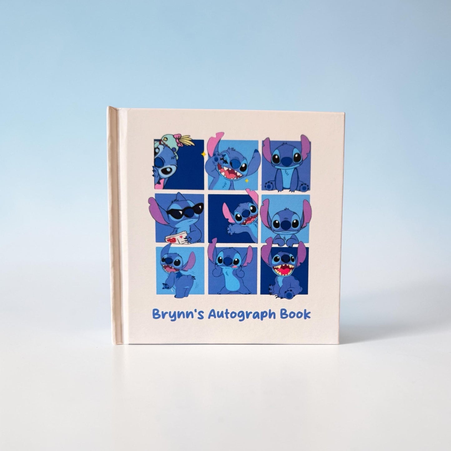 Personalized Stitch Autograph Book, Disney Stitch Moods Design, Custom Name Disney Keepsake, Lilo & Stitch Gift