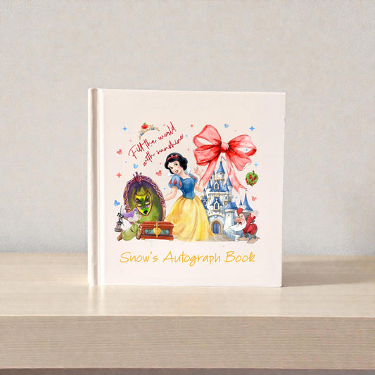 Personalized Snow White Autograph Book – “Fill the World with Sunshine” Design, Custom Name Disney Trip Signature Book