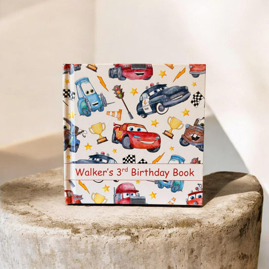 Personalized Cars Autograph Book – Custom Name Lightning McQueen Disney Trip Signature Book for Kids