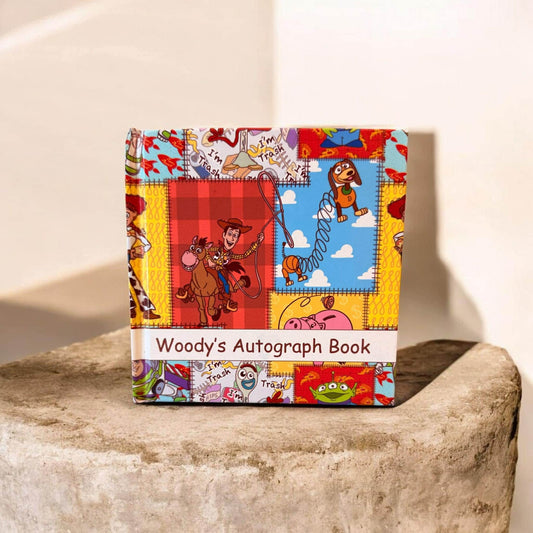 Personalized Toy Story Autograph Book – Quilt Pattern Design, Custom Name Disney Trip Signature Book for Kids