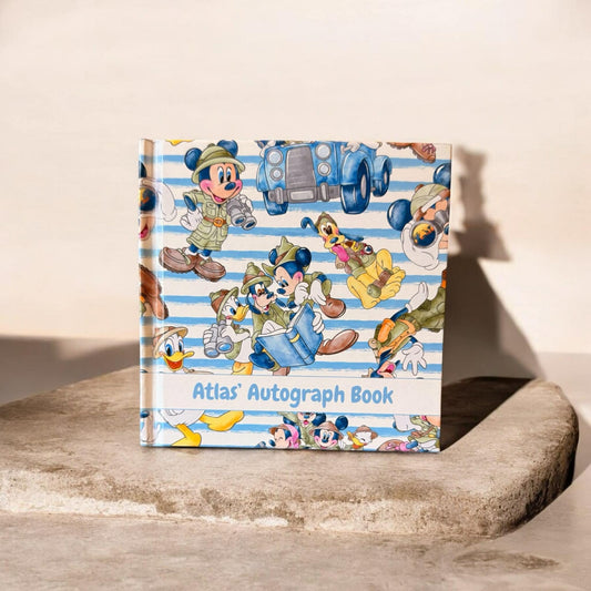 Personalized Safari Mickey & Friends Autograph Book – Sensational Six Jungle Theme, Custom Name Disney Trip Keepsake