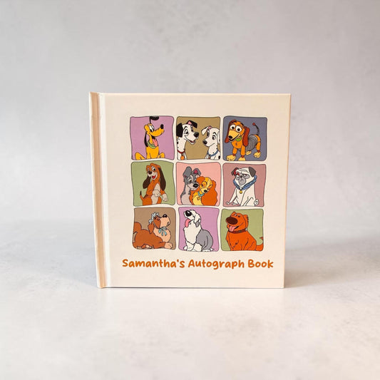 Custom Disney Dogs Autograph Book, Disney Vacation Gift for Kids, Puppy Characters Memory Book, Personalized Name