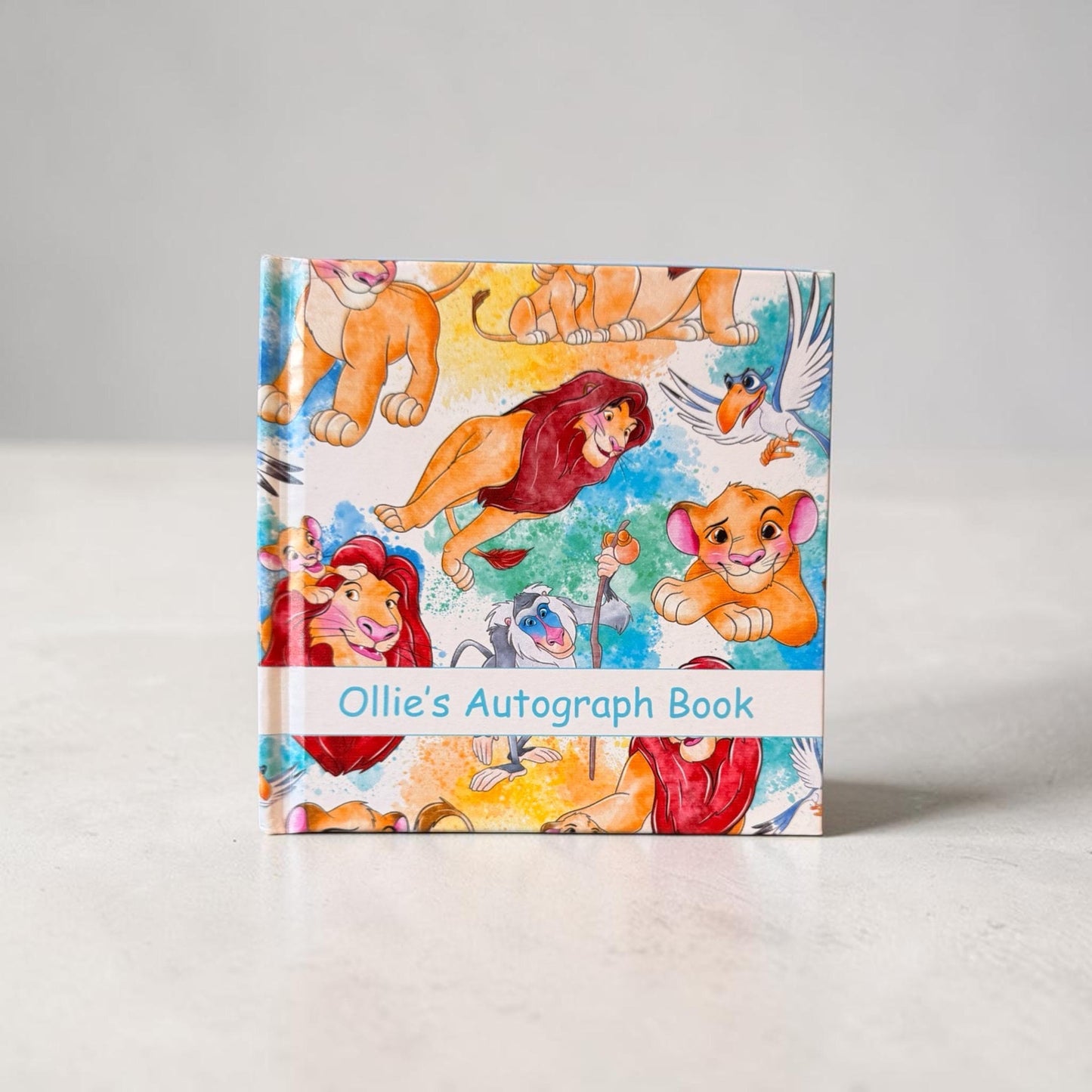 Personalized Lion King Autograph Book – Custom Name Disney Trip Signature Book, Safari Pride Lands Keepsake for Kids