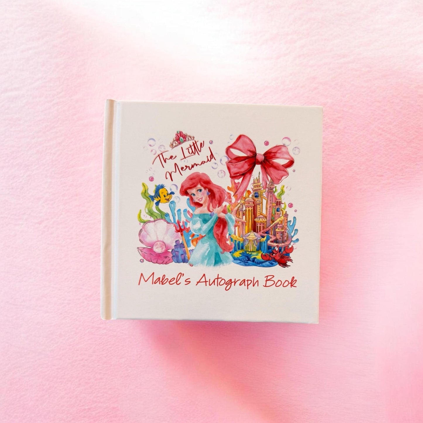 Personalized Ariel Autograph Book – The Little Mermaid Design, Custom Name Disney Trip Signature Book for Kids