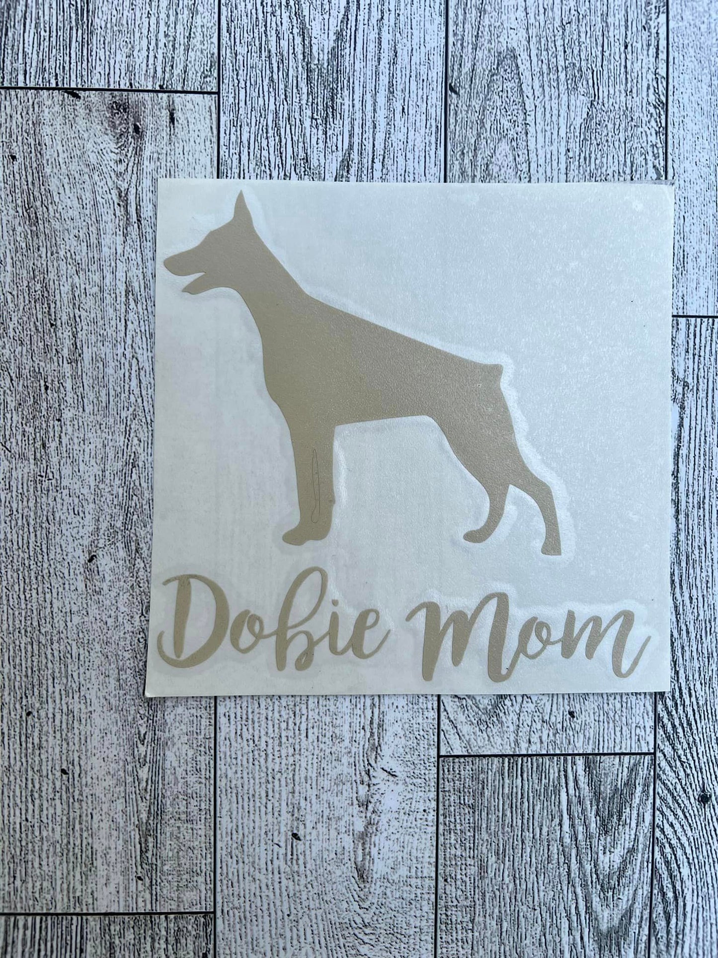 Tan Dobie Mom Decal