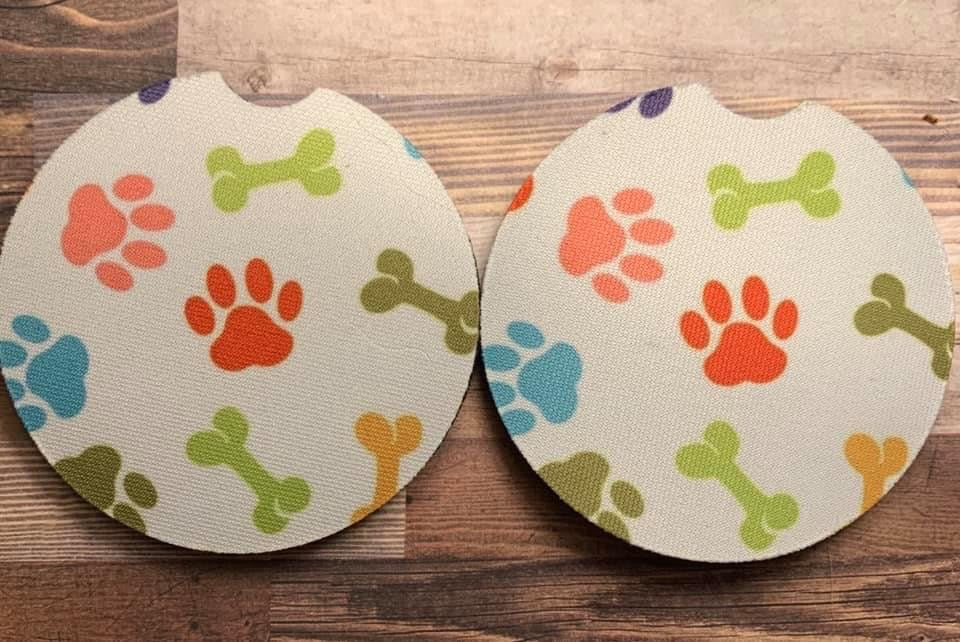 Paw & Bone Car Coasters