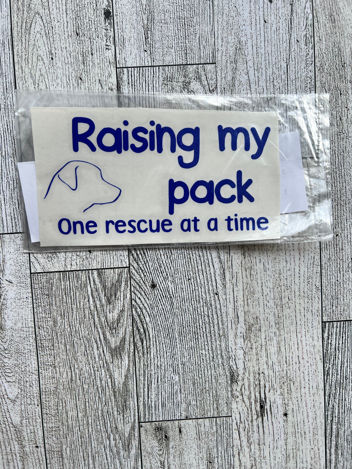 Purple Raising my Pack One Rescue at a Time Decal