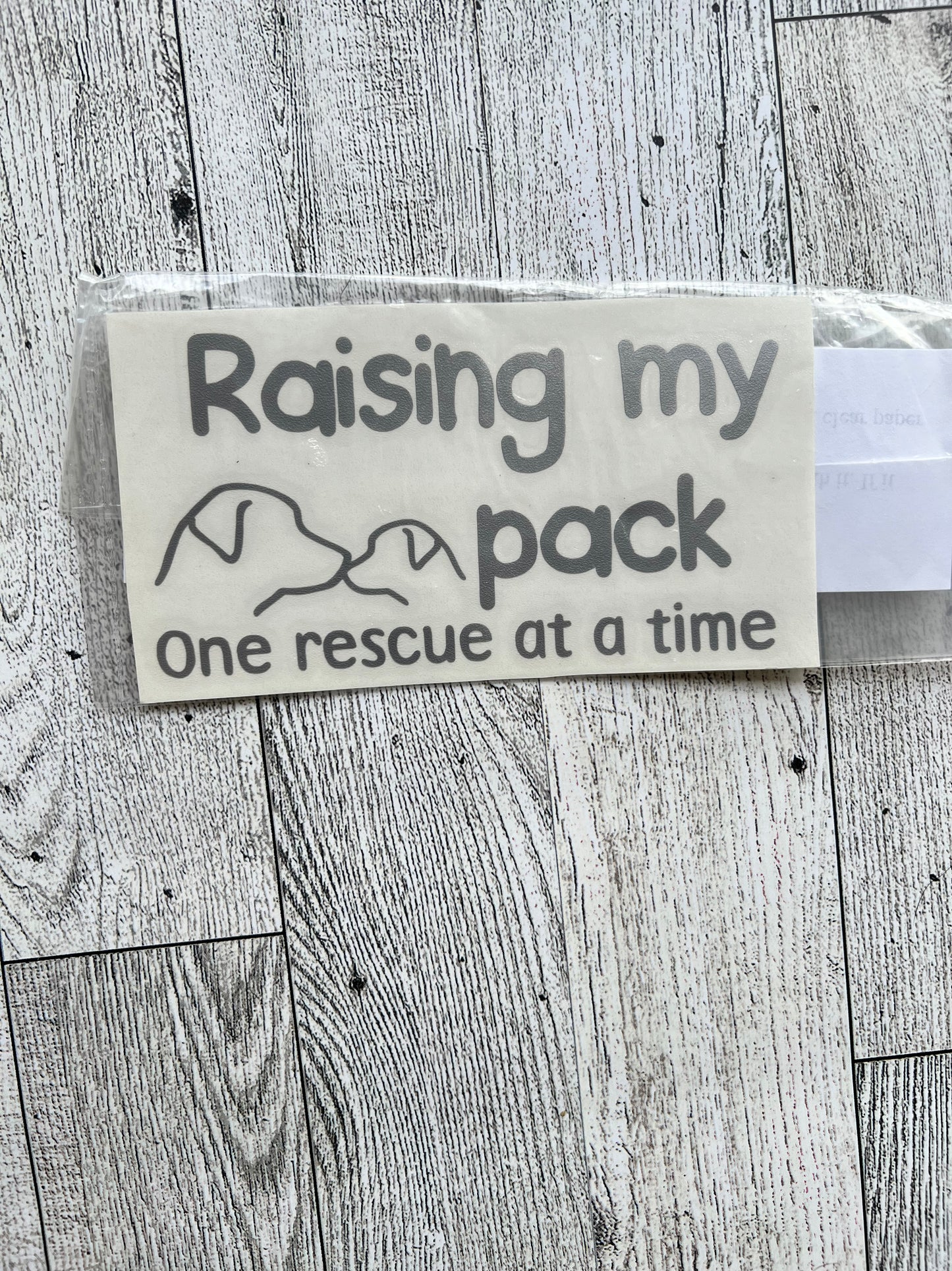 Silver Raising my Pack One Rescue at a Time Decal