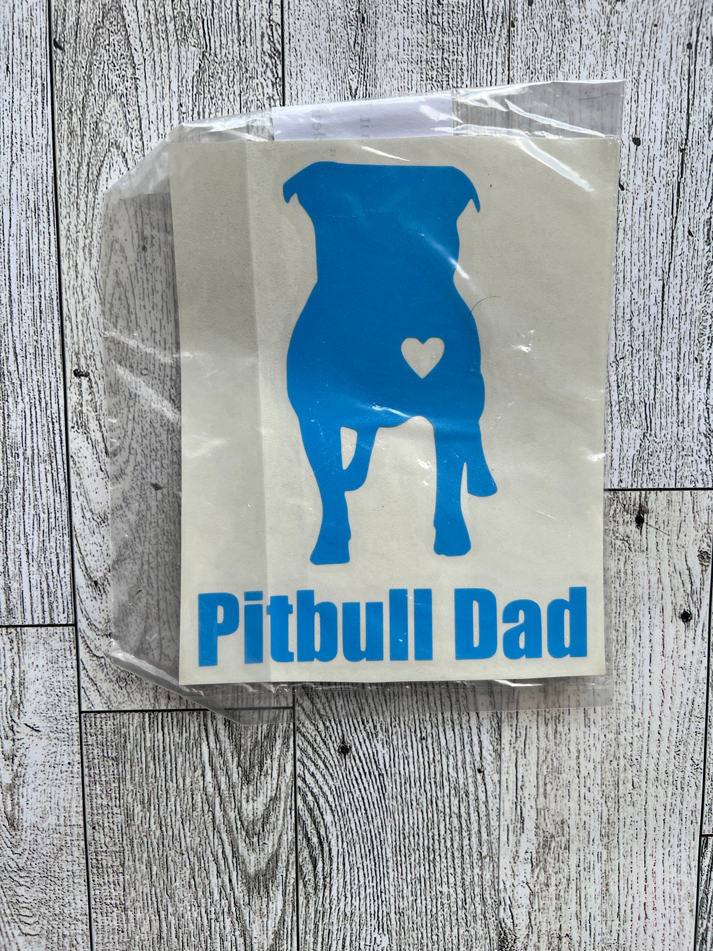 Blue Pitbull Dad Decal