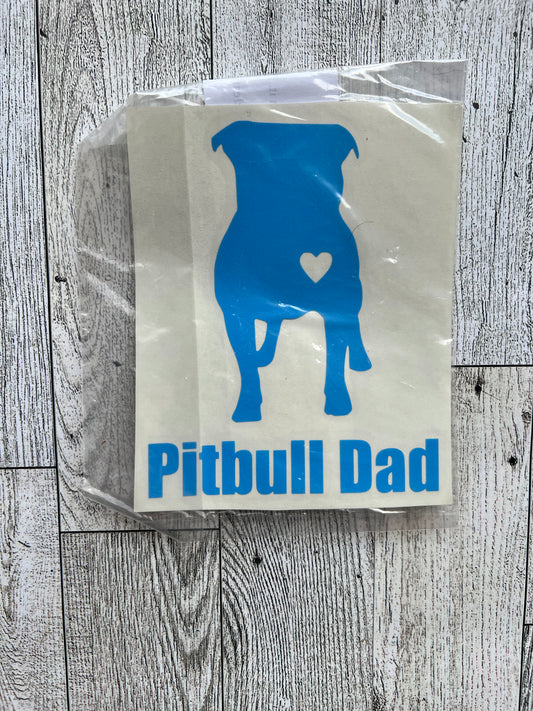 Blue Pitbull Dad Decal