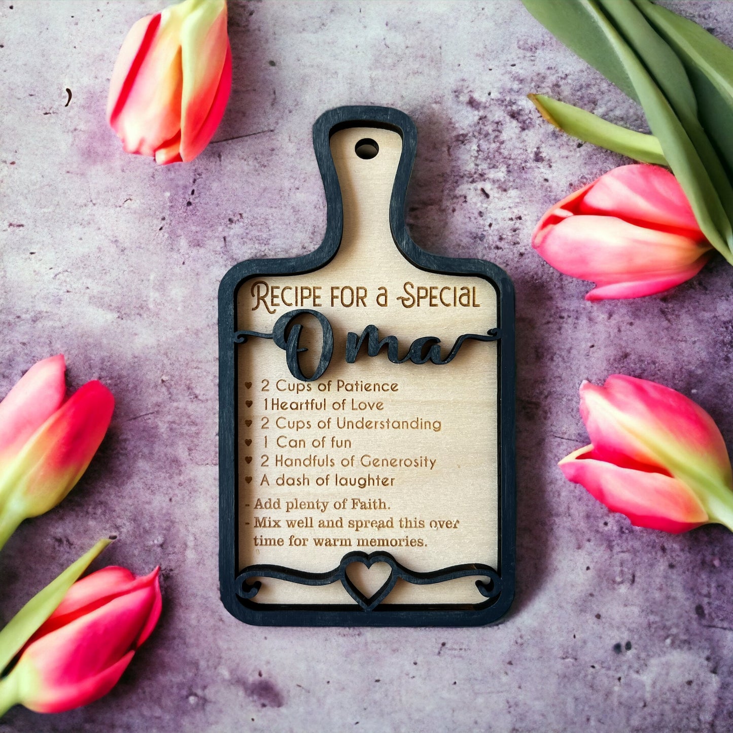 Oma Recipe Cutting Board Sign