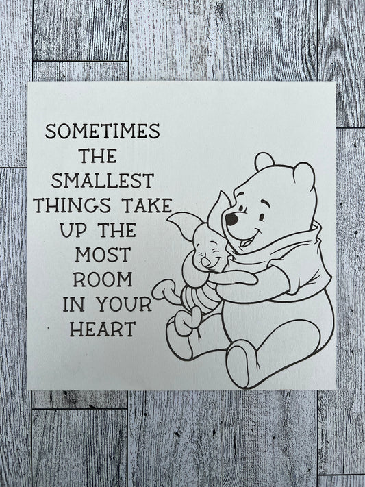Pooh & Piglet Hugging Nursery Sign